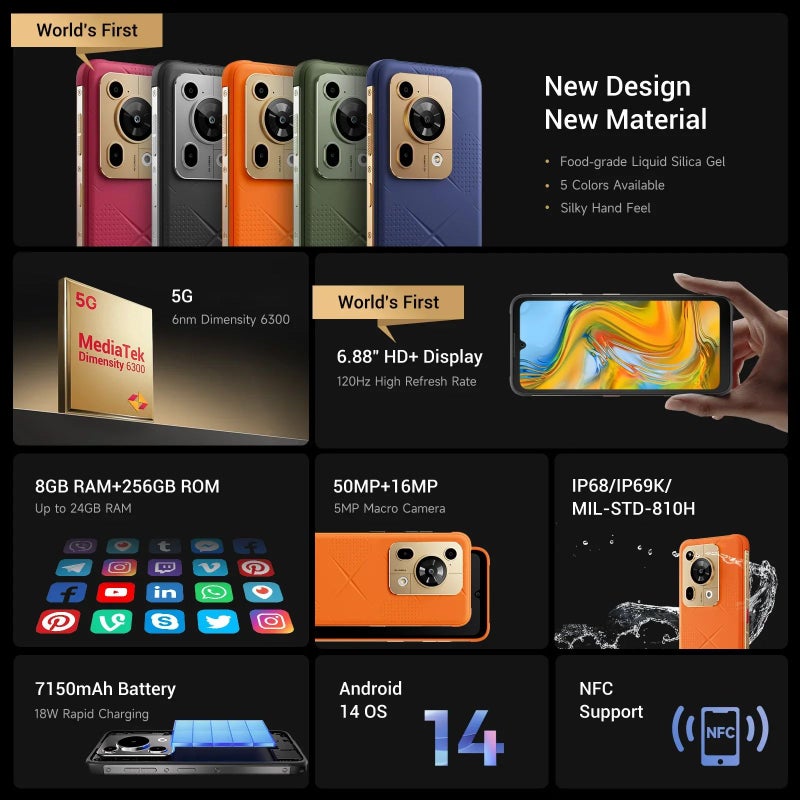 فوسيبوت هاتف ذكي fossibot F112 PRO - أزرق - Image 4