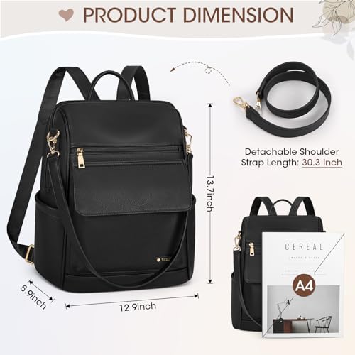 NUBILY Backpack Purse for Women Leather Anti-Theft Mini Backpack Fashion Designer Handbag Convertible Travel Bag Ladies Shoulder Bags, Black - Image 3