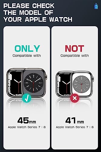 SUPCASE for Apple Watch 9 45mm Band with Case Unicorn Beetle Pro Builtin Tempered Glass Screen Protector Rugged Protective Men Cover with Adjustable Strap Band for iWatch 987 45mm Guldan - Image 3