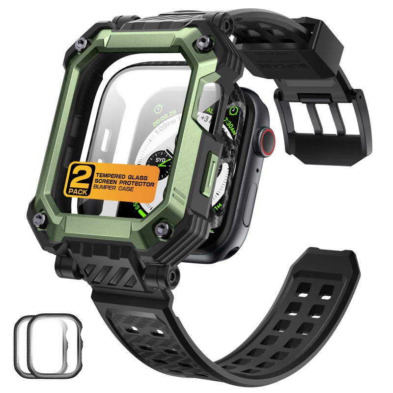 SUPCASE for Apple Watch 9 45mm Band with Case Unicorn Beetle Pro Builtin Tempered Glass Screen Protector Rugged Protective Men Cover with Adjustable Strap Band for iWatch 987 45mm Guldan - Image 2