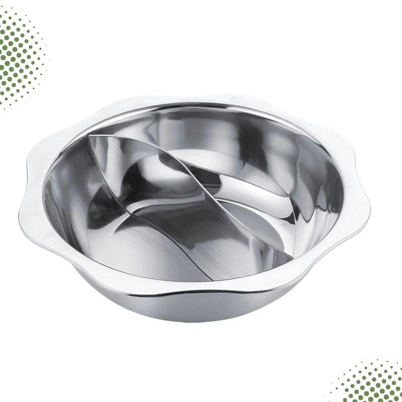Multifunctional Induction Cooker Pot Stainless Steel Hot Pot Cookware Cooking Pots (32cm Dual Pot) - Image 1