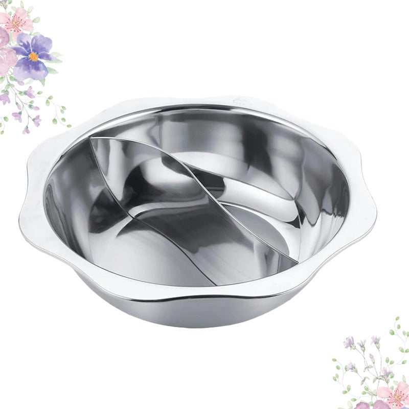 Multifunctional Induction Cooker Pot Stainless Steel Hot Pot Cookware Cooking Pots (32cm Dual Pot) - Image 3