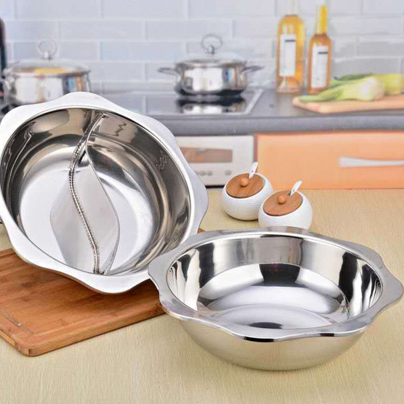 Multifunctional Induction Cooker Pot Stainless Steel Hot Pot Cookware Cooking Pots (32cm Dual Pot) - Image 2