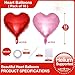 Lovoir 10 Pcs Red Pearl Pink Heart Shape Foil Mylar Balloons 18 Inch Love Balloons for Valentines Day Birthday Party Decorations Wedding Engagement Romantic Decor Red Pearl Pink - Image 4