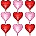 Lovoir 10 Pcs Red Pearl Pink Heart Shape Foil Mylar Balloons 18 Inch Love Balloons for Valentines Day Birthday Party Decorations Wedding Engagement Romantic Decor Red Pearl Pink - Image 2