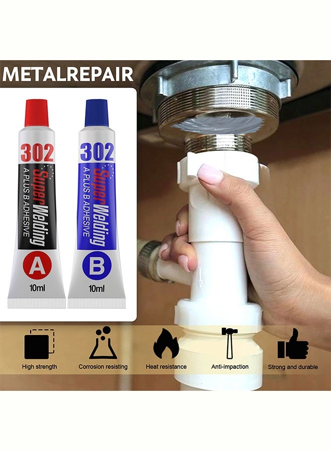 JUE-FISH Liquid Metal Weld Repair Paste, Strong AB Liquid Metal Repair Glue, All-Purpose Epoxy Metal Glue, Industrial Heat Resistance, Cold Chemical Weld For Repairing Metal, Automotive, And More (10ML + 10ML) - Image 5