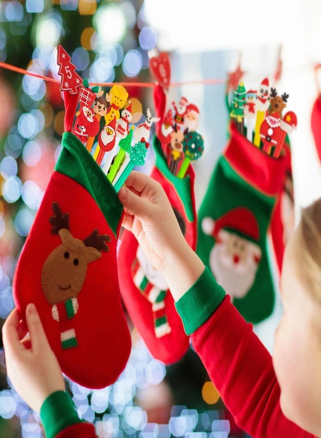 Fainne 120 Pcs Christmas Gel Ink Pen Bulk, 24 Style Novelty Christmas Series Rollerball Pens Black Gel Ink Xmas Tree Snowman Reindeer Santa Claus Shape Pen for School Party Supplies - Image 4