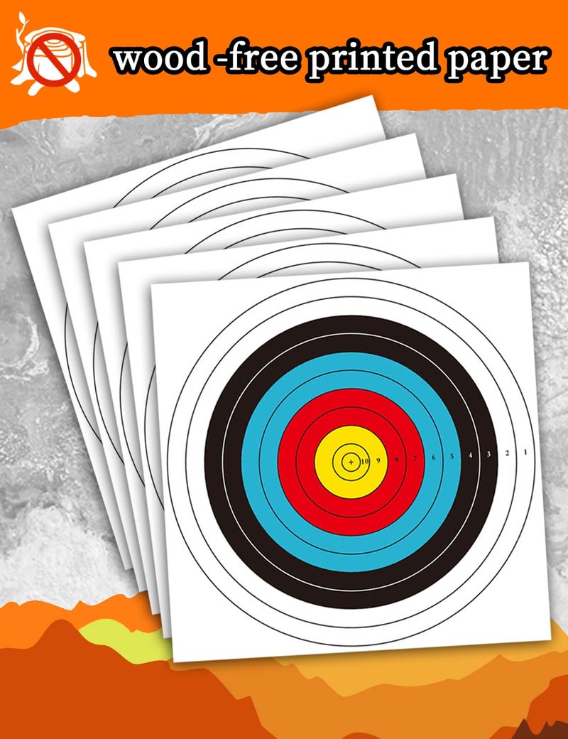 THREE ARCHERS ثلاثة رماة 30 قطعة أهداف رماية للحديقة هدف رماية قياسي 40 سم 10 حلقة هدف قوس وسهم للصيد وإطلاق النار ملحقات الرماية للتدريب على الأهداف (30 قطعة أهداف رماية) - Image 3