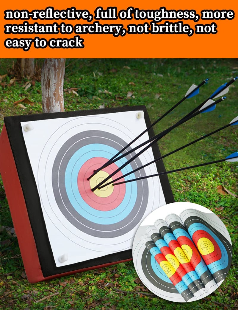 THREE ARCHERS ثلاثة رماة 30 قطعة أهداف رماية للحديقة هدف رماية قياسي 40 سم 10 حلقة هدف قوس وسهم للصيد وإطلاق النار ملحقات الرماية للتدريب على الأهداف (30 قطعة أهداف رماية) - Image 5