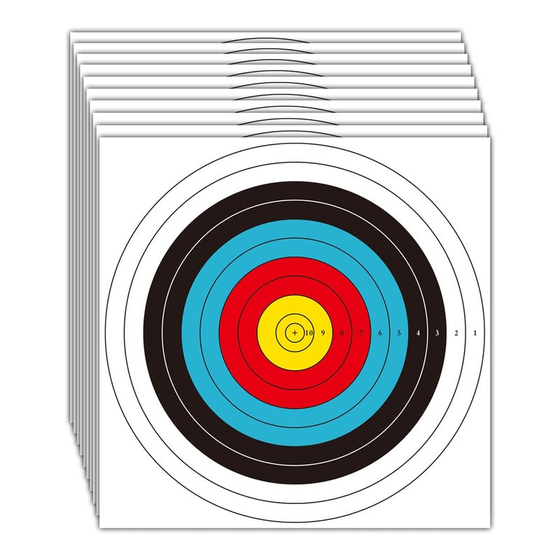 THREE ARCHERS ثلاثة رماة 30 قطعة أهداف رماية للحديقة هدف رماية قياسي 40 سم 10 حلقة هدف قوس وسهم للصيد وإطلاق النار ملحقات الرماية للتدريب على الأهداف (30 قطعة أهداف رماية) - Image 1