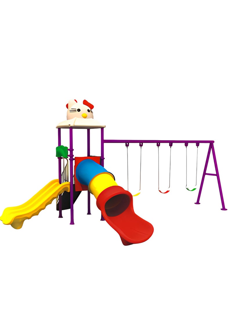 ميتس Myts - Outdoor Activity Playcentre With Slides & 3 Swings - Image 1