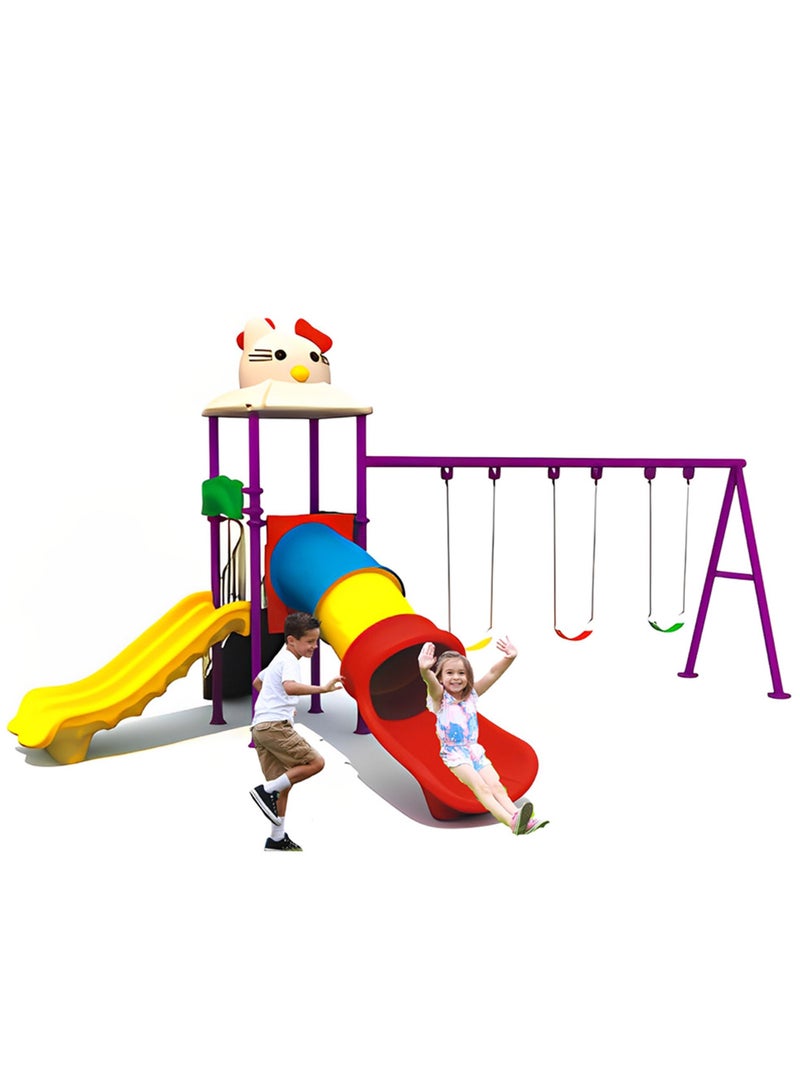 ميتس Myts - Outdoor Activity Playcentre With Slides & 3 Swings - Image 3