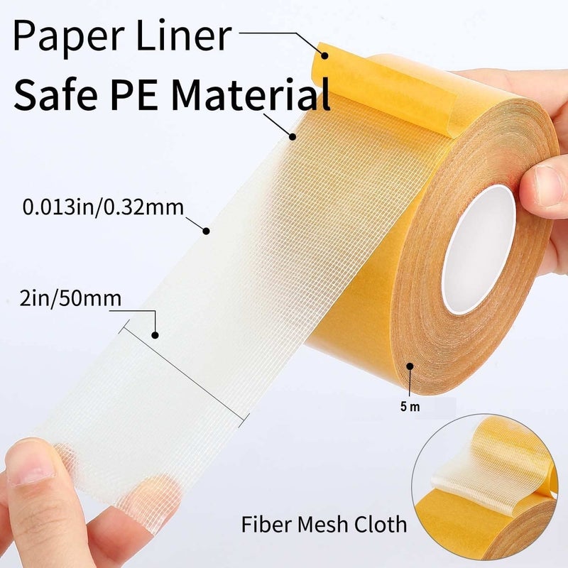 PRAVYTA pravyta Double Sided Carpet Tape Strong Adhesive Cloth Tape With Yellow Glassine Paper for Carpet Non Slip Waterproof Removable Mesh Grid Suitable for Hardwood Floors Mats 3Cm X 20M - Image 2