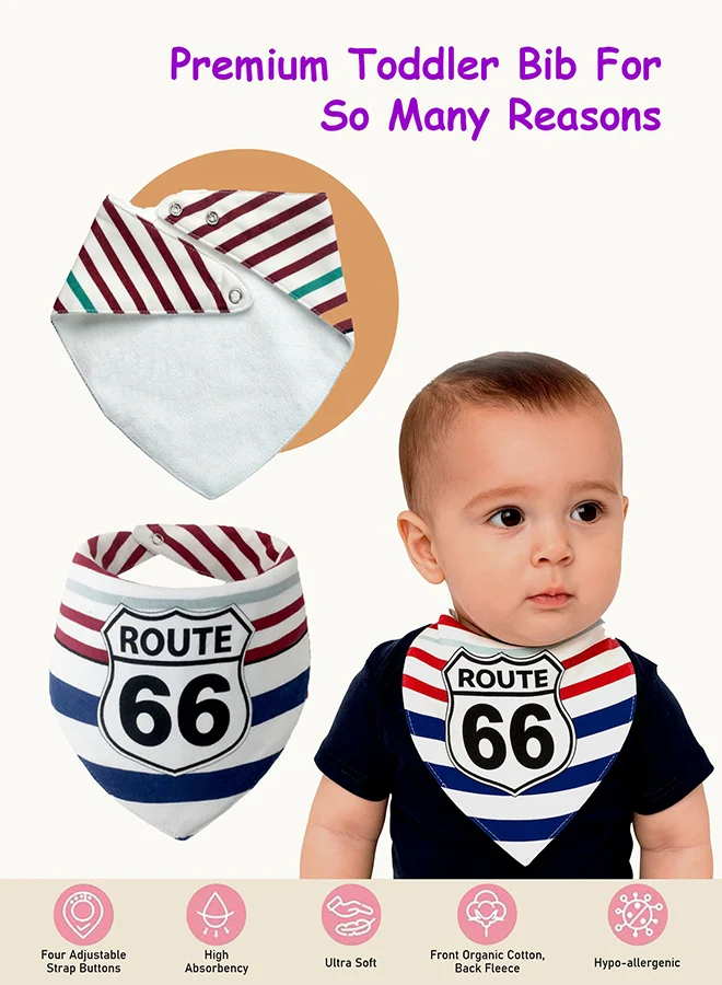 LITTLE SURPRISE BOX Little Surprise Box, 3PCS Set of Sports print premium adjustable snap button closure Bibs