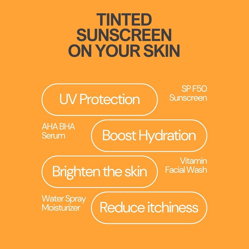 NOURRIR واقي شمس ملون NOURRIR لجميع أنواع البشرة SPF 50 PA مقاوم للماء غير لزج وغير مسد للمسام 50 جرام - Image 5