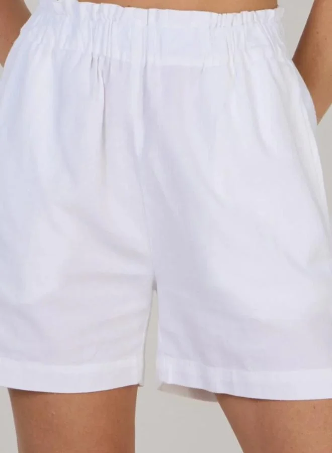 Just Nature White Relaxed Waist Shorts for Women | Best Price UAE