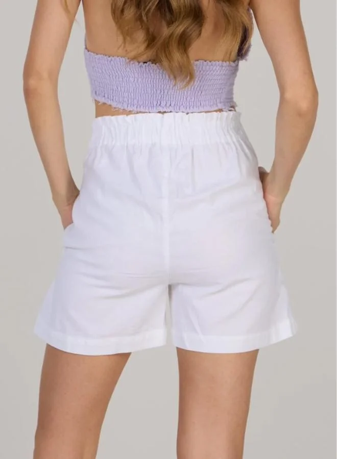 Just Nature White Relaxed Waist Shorts for Women | Best Price UAE