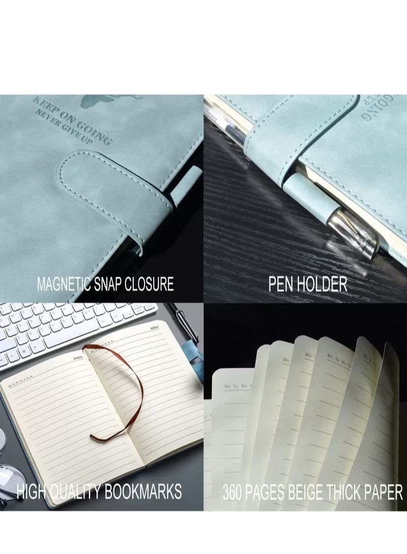 A5 Notebook Journal Notepad Note Book, 360 s Faux Leather Hardcover Notebooks with Pen Loop, Black - Image 2