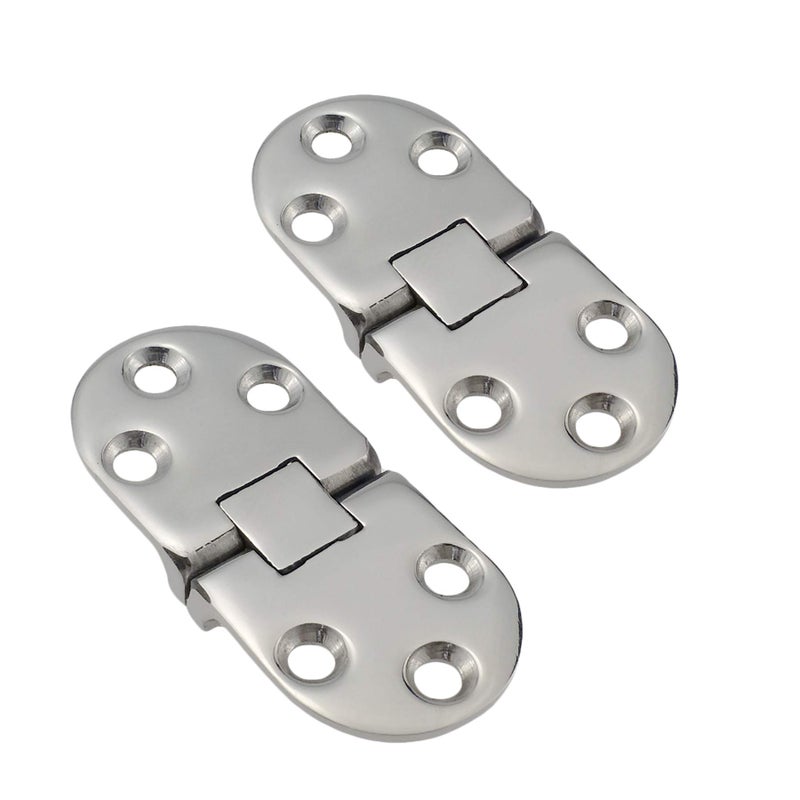 NRC&XRC Marine Grade CAST Solid 316 SS Mirror Polished Door Hinges Marine Stainless Steel Heavy Duty 66MM x 29MM(2.6"*1.2") Pair for Boat, RVs - Image 1