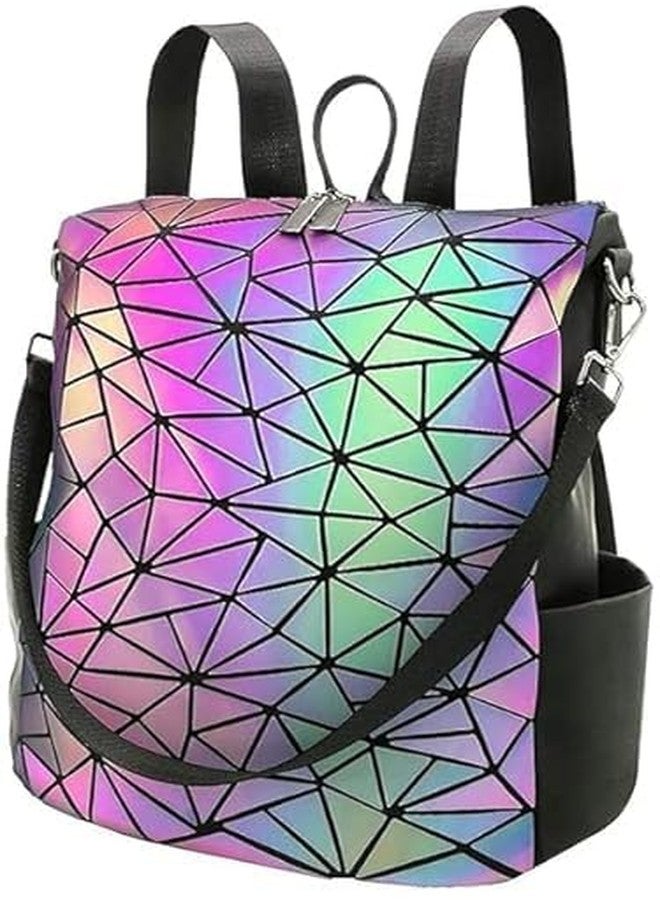 NENATIRTH Geometric Backpack Bag || Luminous Holographic Color Changes Flash Reflective Crossbody Bag || Shoulder Bag for Children, Teenagers, Women and Men(MULTICOLOUR) - Image 1