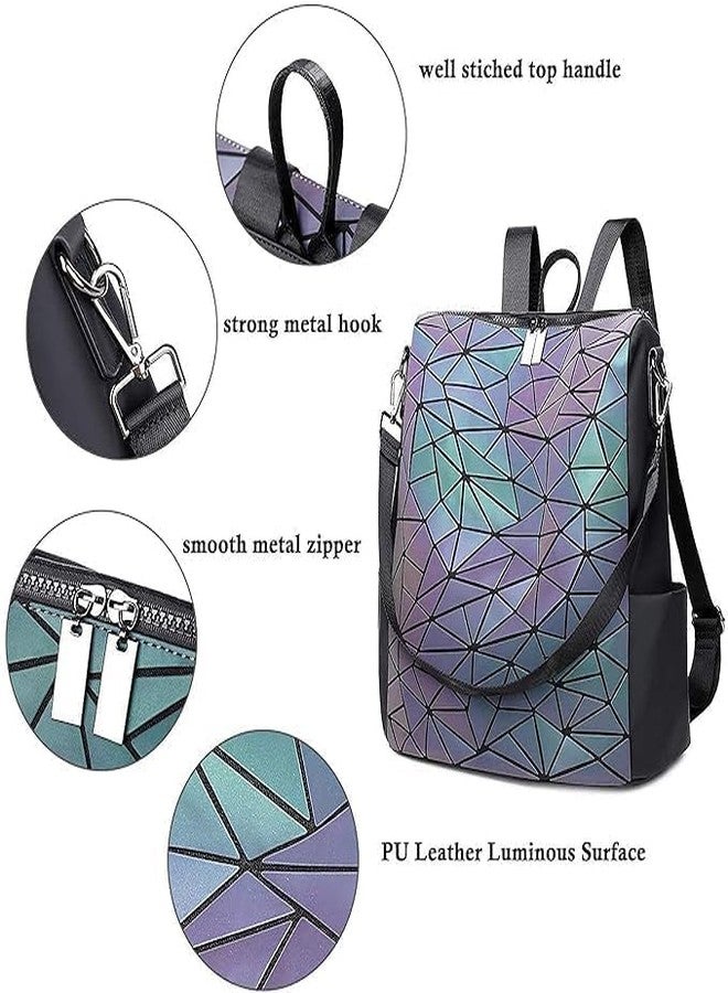 NENATIRTH Geometric Backpack Bag || Luminous Holographic Color Changes Flash Reflective Crossbody Bag || Shoulder Bag for Children, Teenagers, Women and Men(MULTICOLOUR) - Image 5