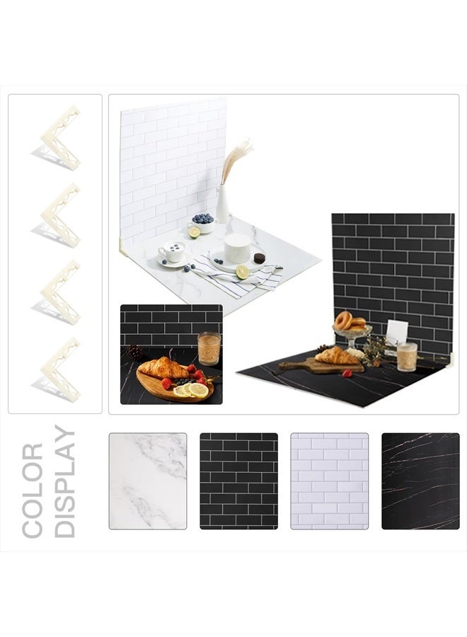 BEIYANG 2-Sided 2 PCS Photo Backdrop Boards, Subway Tile Flat Lay Food Photography Background Board, Durable Waterproof Product Food Photography, 24x24 Inch, BEIYANG - Image 4