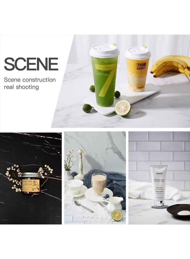 BEIYANG 2-Sided 2 PCS Photo Backdrop Boards, Subway Tile Flat Lay Food Photography Background Board, Durable Waterproof Product Food Photography, 24x24 Inch, BEIYANG - Image 2