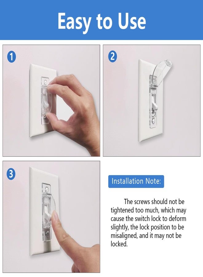 Smloplom Light Switch Guard, 2 Pack Clear Light Switch Lock, Light Switch Cover Guard, Child Proof Light switch cover, Prevent Children and Adults from Accidentally Turning Your Lights on or off - Image 5