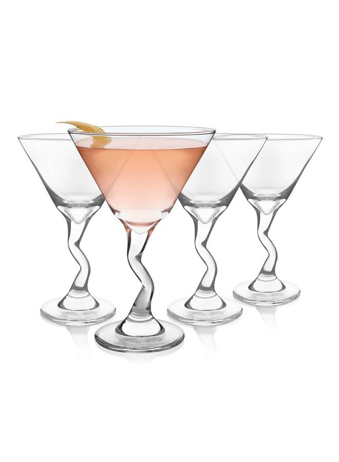 LIBBEY Libbey Martini Glasses Set of 4, Durable Unique Martini Glasses with Z-Stem, Dishwasher Safe Martini Glass Set for Birthdays, Parties and More  - Image 1