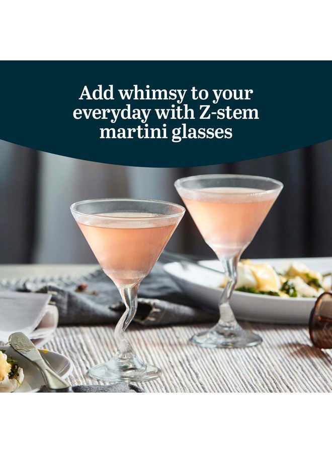 LIBBEY Libbey Martini Glasses Set of 4, Durable Unique Martini Glasses with Z-Stem, Dishwasher Safe Martini Glass Set for Birthdays, Parties and More  - Image 2