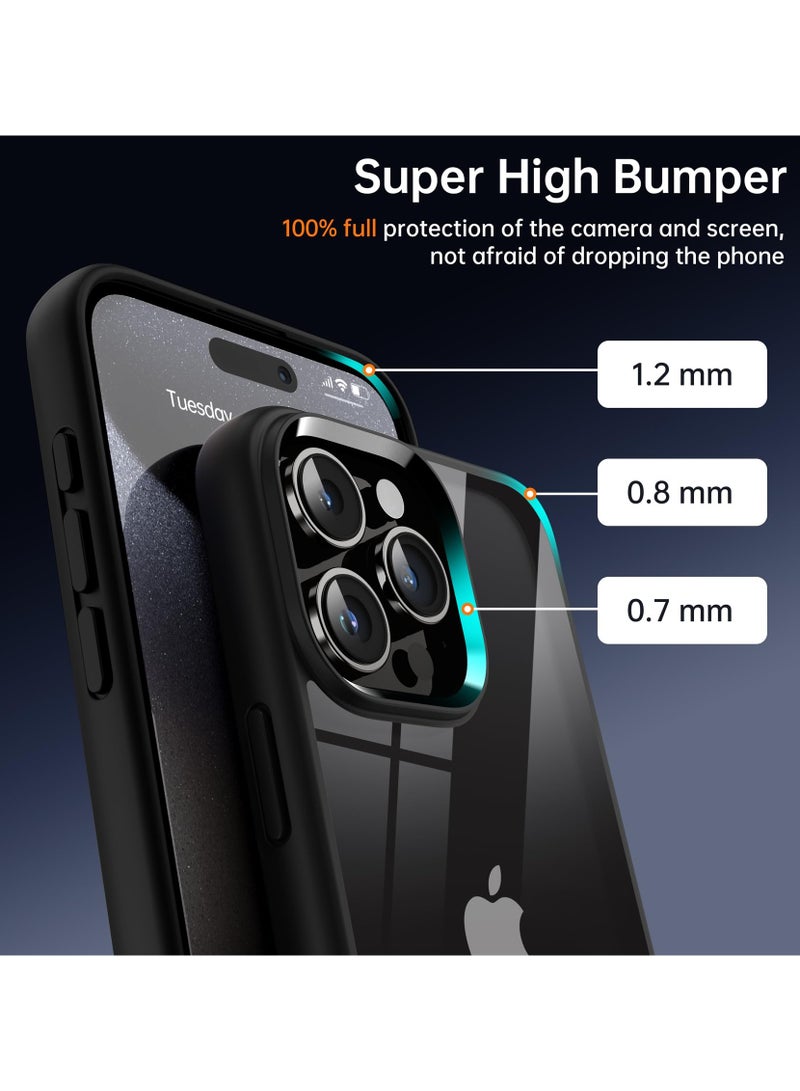 SOKAD Case for iPhone 15 Pro Max 6.7-Inch, Non-Yellowing, Drop Protection, Anti-Scratch Transparent Hard Back Phone Cover - Black - Image 2