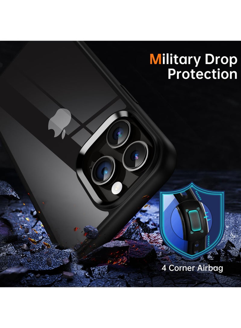 SOKAD Case for iPhone 15 Pro Max 6.7-Inch, Non-Yellowing, Drop Protection, Anti-Scratch Transparent Hard Back Phone Cover - Black - Image 3