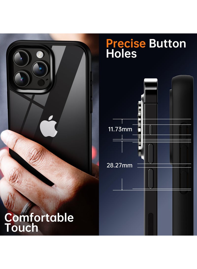 SOKAD Case for iPhone 15 Pro Max 6.7-Inch, Non-Yellowing, Drop Protection, Anti-Scratch Transparent Hard Back Phone Cover - Black - Image 4