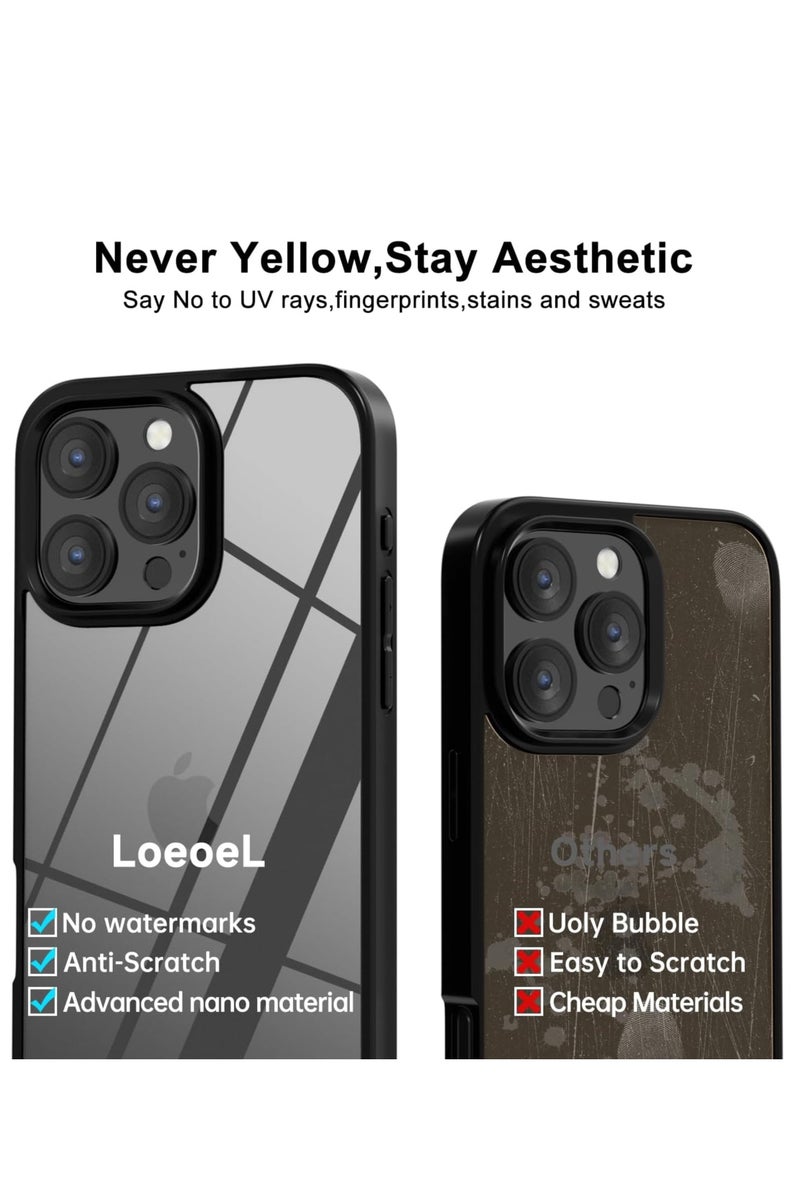 SOKAD Case for iPhone 15 Pro Max 6.7-Inch, Non-Yellowing, Drop Protection, Anti-Scratch Transparent Hard Back Phone Cover - Black - Image 5