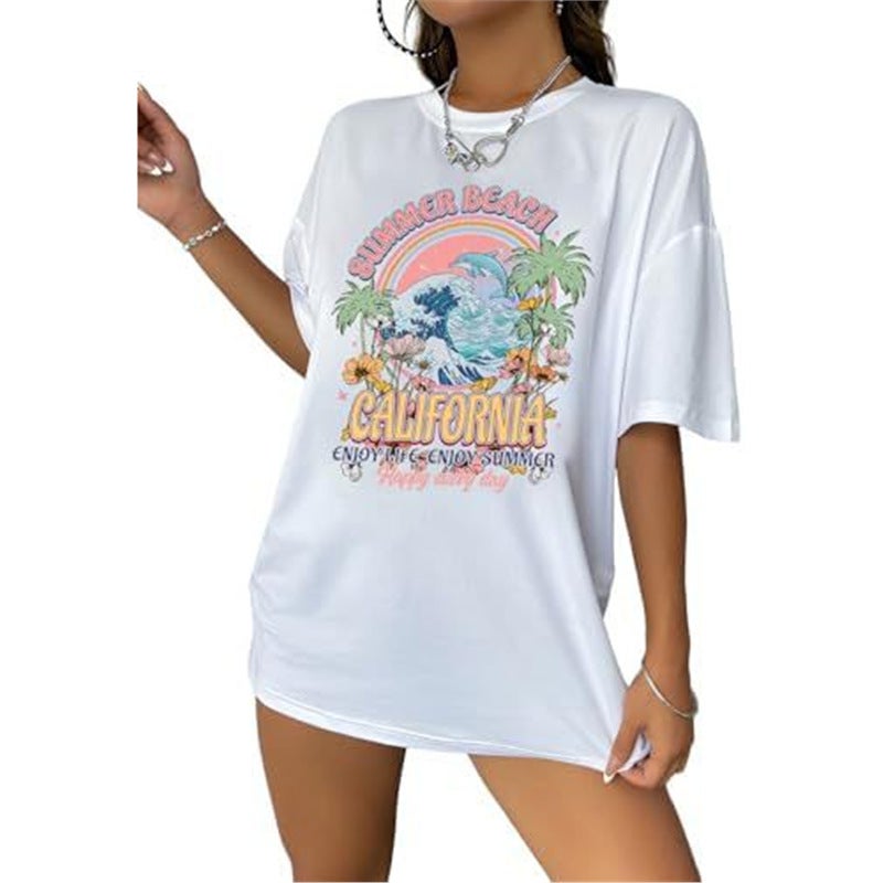Round Neck Fun Pattern Wish Short Sleeve Top Men'S And Women'S T-Shirt Printing - Image 1