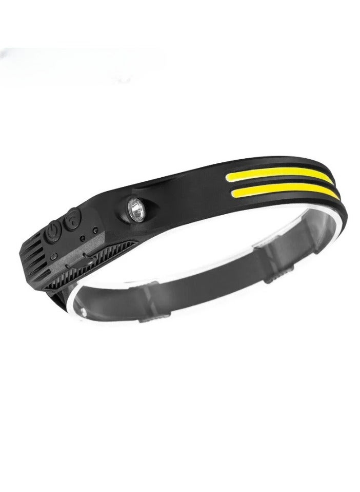 AROAQ LED Headlamp With Multi Gears, Led Rechargeable Headlamp With XPE LED Sidelamp And Motion Sensor, Induction COB Head Torch For Outdoor Camping Running Hiking Fishing, (W689,2(2, White)) - Image 1