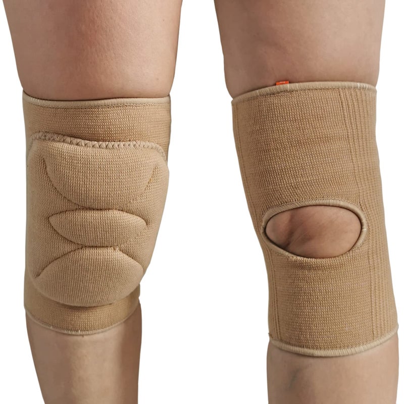 DANCE YOU DANCEYOU Dance Knee Pads Thick Soft Sponge Volleyball Knee Brace for Big Kid Teen Adults Workout Knee Protector Football Pole Dance Yoga Tennis Running  Tan  L - Image 2
