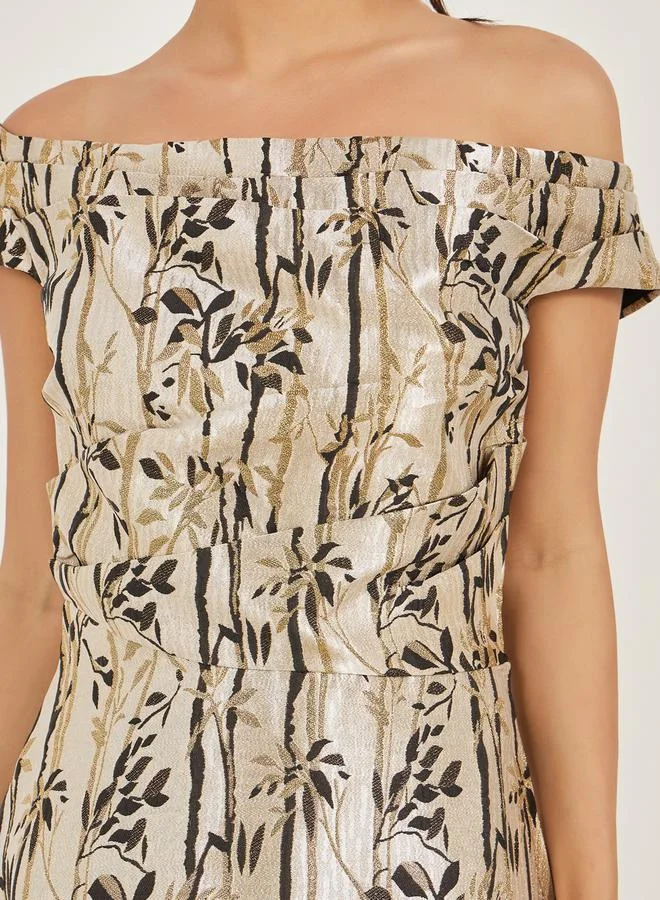 Styli Floral Off-Shoulder Dress