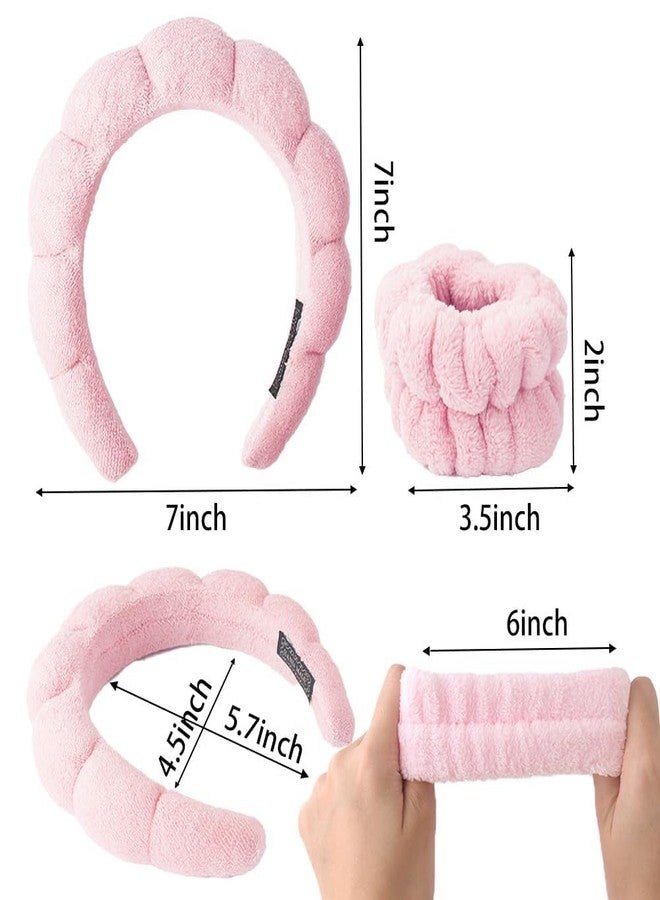 PiyuBind Spa Headbands for Washing Face or Facial - Set of 1 Terry Cloth Skincare Headbands, Puffy Makeup Headbands for Face Washing, Masks, and Skin Treatments (Pink, Free) - Image 5