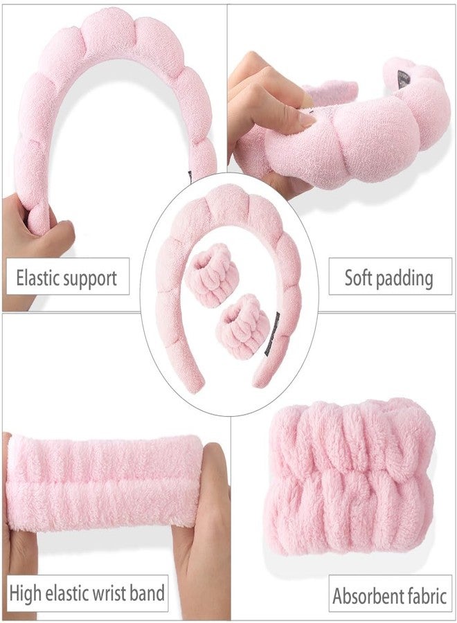 PiyuBind Spa Headbands for Washing Face or Facial - Set of 1 Terry Cloth Skincare Headbands, Puffy Makeup Headbands for Face Washing, Masks, and Skin Treatments (Pink, Free) - Image 3