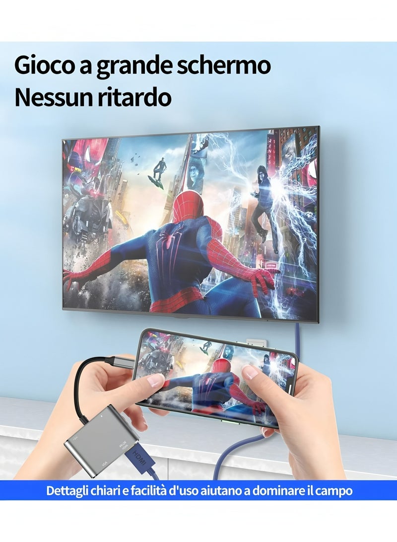 Flyview 4-in-1 USB C Hub Adapter USB VGA Type C with 4K HDMI, 1080P VGA, USB 3.0, and PD 3.0, for Nintendo Switch, MacBook/MacBook Pro/Galaxy Note 9/S9/S8/Huawei P20, and Other USB C Devices - Image 2