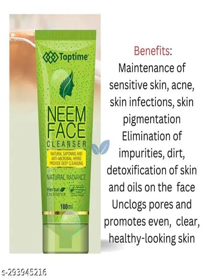 Toptime Neem Face Cleanser, Natural Radiance, 100ml - Image 5