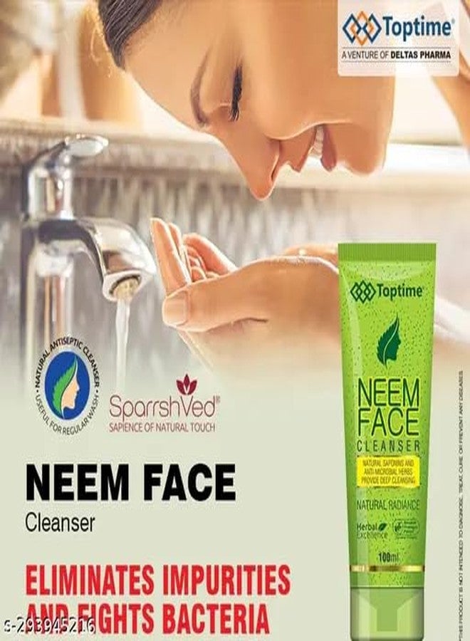 Toptime Neem Face Cleanser, Natural Radiance, 100ml - Image 3