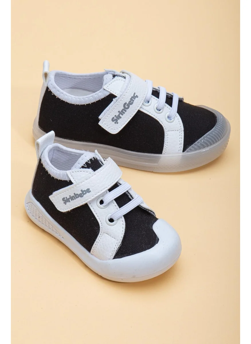 Dilimler Ayakkabı Şirinbebe Şiringenç Linen Black White Boys İlkadım Baby Child Shoes