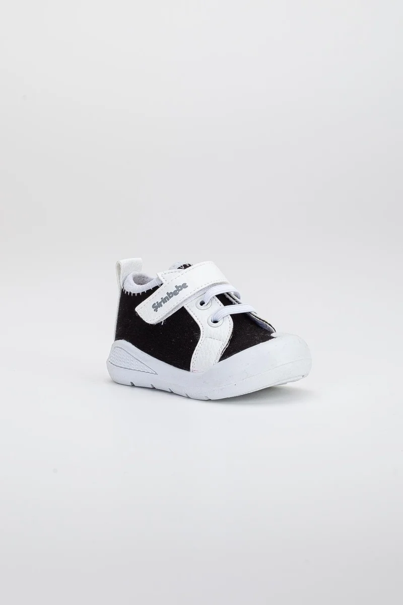 Dilimler Ayakkabı Şirinbebe Şiringenç Linen Black White Boys İlkadım Baby Child Shoes
