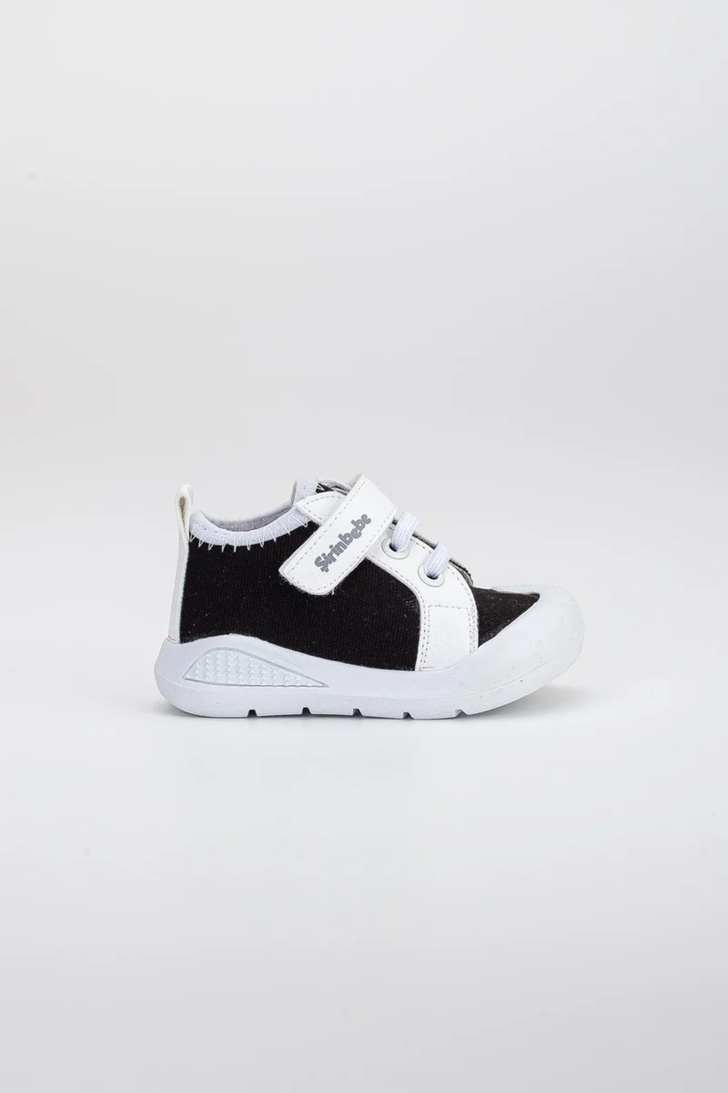 Dilimler Ayakkabı Şirinbebe Şiringenç Linen Black White Boys İlkadım Baby Child Shoes