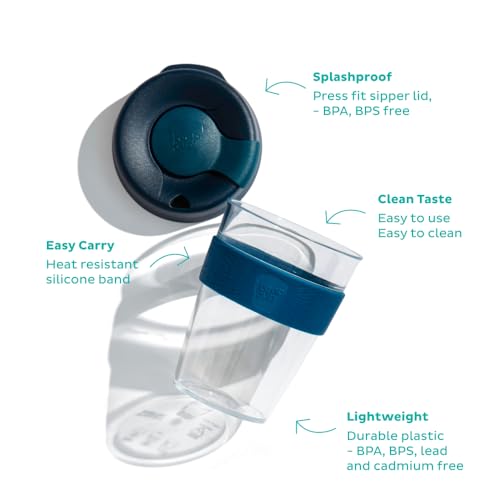 KeepCup Original, Lightweight Plastic Reusable Coffee Cup with Splashproof Sipper Lid - Medium 12oz/340ml - Eventide - Image 2