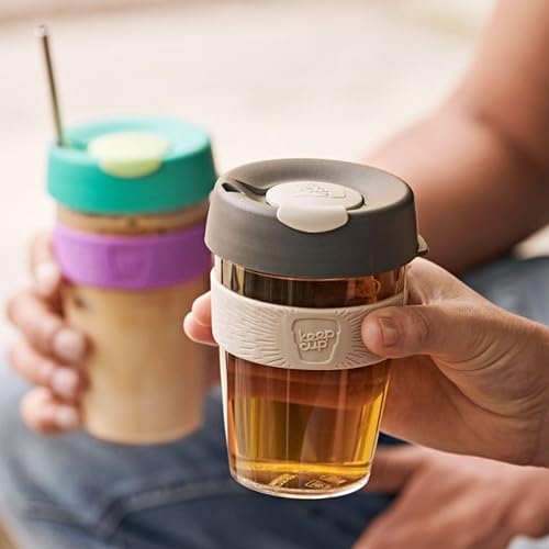 KeepCup Original, Lightweight Plastic Reusable Coffee Cup with Splashproof Sipper Lid - Medium 12oz/340ml - Eventide - Image 3
