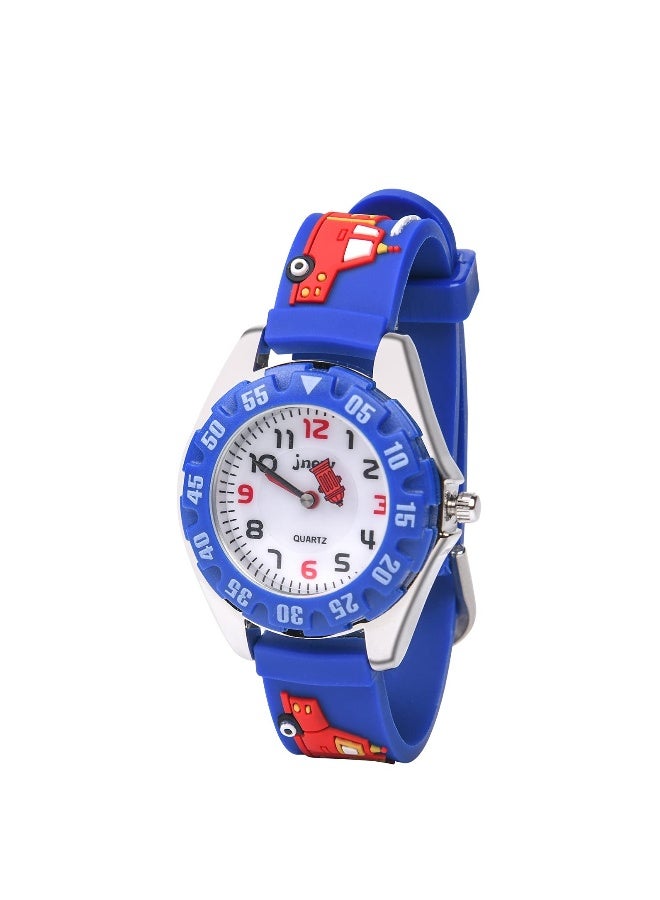 SYOSI Kids Watch Cartoon Wrist Watch, Girls Watch Watch with 3D Silicone Strap, Digital Quartz Waterproof Watch for for Boys Girls Age 3-11 Years Old Child Gift (Blue) - Image 1