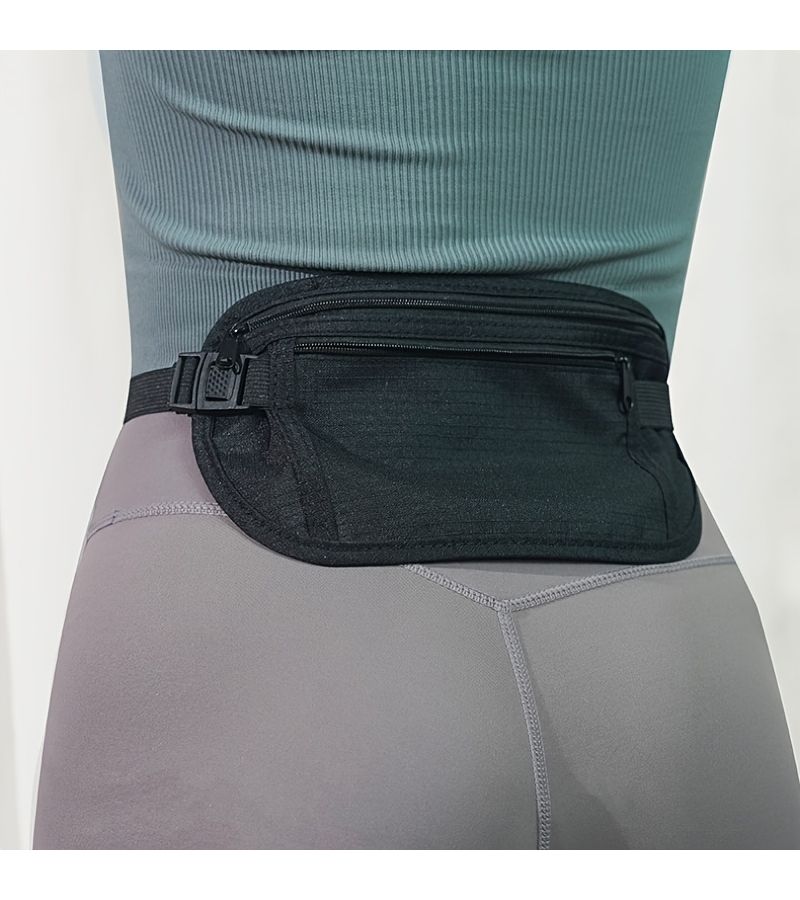 Black Ultra Thin Anti Theft Waist Bag for Running Travel - Image 3